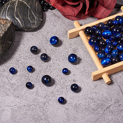 Kissitty Dyed & Heated Natural Tiger Eye Round Beads for DIY Bracelet Making Kit DIY-KS0001-19-1