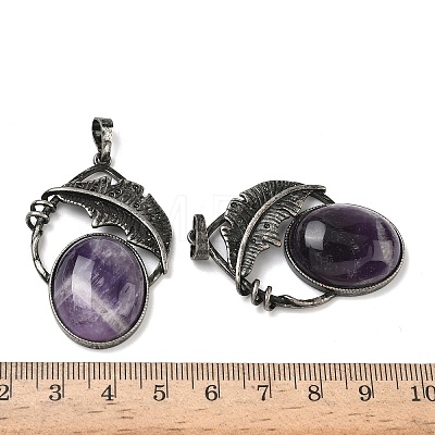 Natural Amethyst Pendants G-H332-11AS-07-1