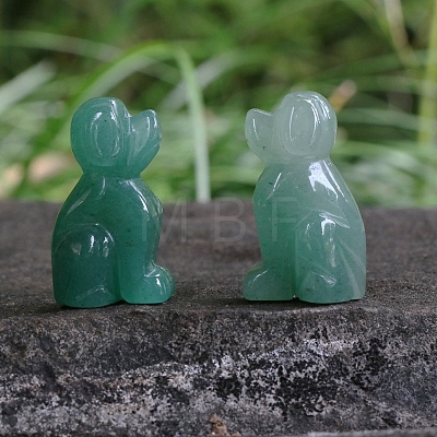 Natural Green Aventurine Carved Healing Dog Figurines PW-WG27263-01-1