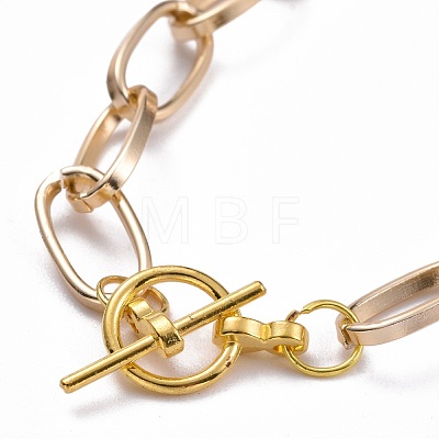 Unisex Aluminium Paperclip Chain Bracelets BJEW-JB05071-01-1