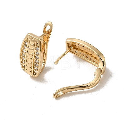 Brass Micro Pave Cubic Zirconia Hoop Earring EJEW-L271-02KCG-01-1