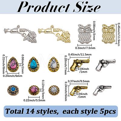 Western Theme Alloy Cabochons MRMJ-SP0001-38A-1
