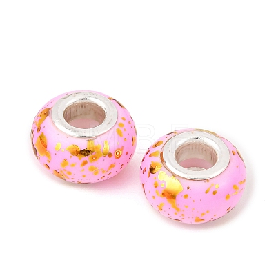 Opaque Resin Rondelle European Beads RESI-Z046-01I-1