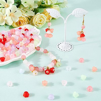 600Pcs Transparent Acrylic Bead Caps FACR-SP0001-01-1