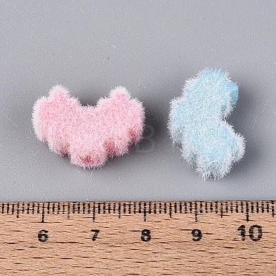 Flocking Opaque Acrylic Heart Beads OACR-T030-13M-1