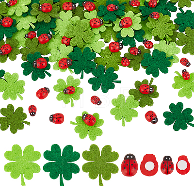 Olycraft 40Pcs Ladybug Wood Cabochons DIY-OC0010-60-1