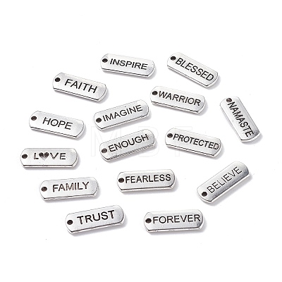 (Defective Closeout Sale: Blister) Tibetan Style Alloy Inspirational Message Pendants TIBEP-XCP0001-02A-1