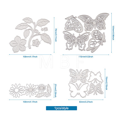 Flower & Leaf & Butterfly Frame Carbon Steel Cutting Dies Stencils DIY-TA0002-88-1