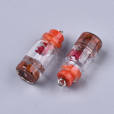 Glass Bottle Pendant Decorations GLAA-S181-12F-1