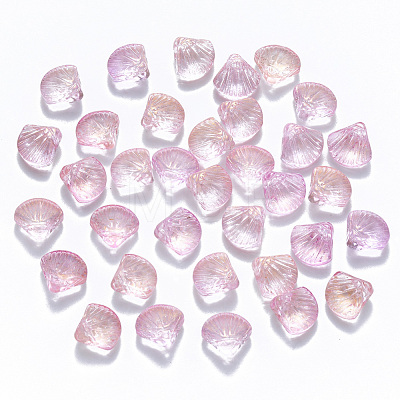 Transparent Spray Painted Glass Beads GLAA-T016-04B-1