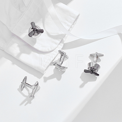 2 Pairs 2 Styles Brass Cufflinks DIY-PH0035-89-1
