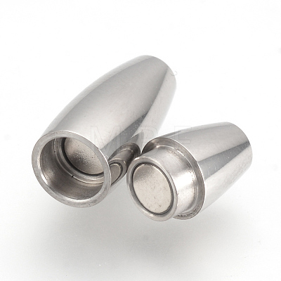 304 Stainless Steel Magnetic Clasps with Glue-in Ends STAS-Q211-31A-1