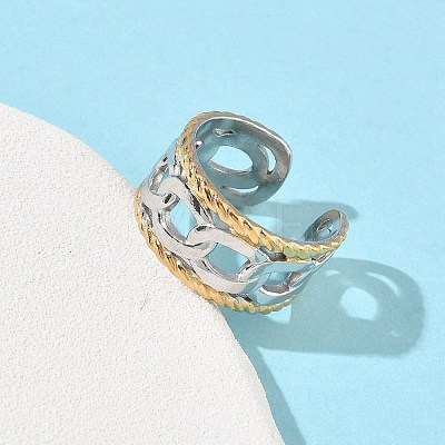 304 Stainless Steel Cuff Open Rings RJEW-Z121-02GP-02-1