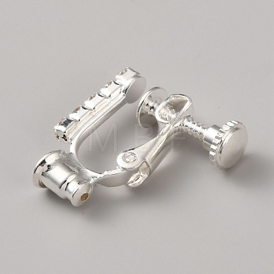 Brass & Crystal Rhinestone Clip-on Earring Findings KK-WH20002-23-1