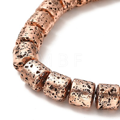Electroplated Natural Lava Rock Beads Strands G-G984-07R-1