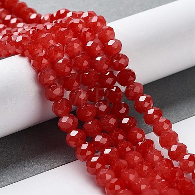 Baking Painted Imitation Jade Glass Bead Strands DGLA-A034-J4MM-A32-1