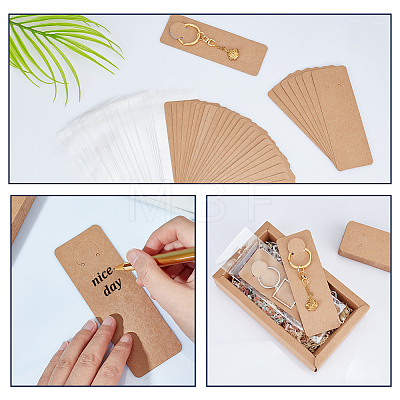   100Pcs Cardboard Jewelry Display Cards for Keychain CDIS-PH0001-59B-1