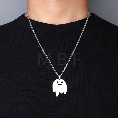 201 Stainless Steel Pendant Necklaces for Man NJEW-Q336-02B-P-1