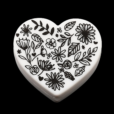 Heart Silicone Focal Beads SIL-Q016-01F-1