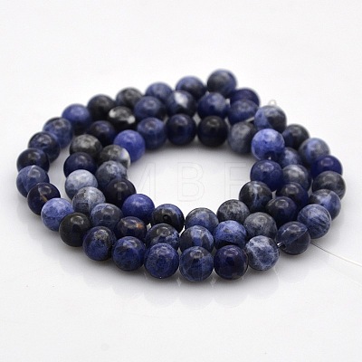 Natural Sodalite Round Beads Strands G-N0120-19-6mm-1