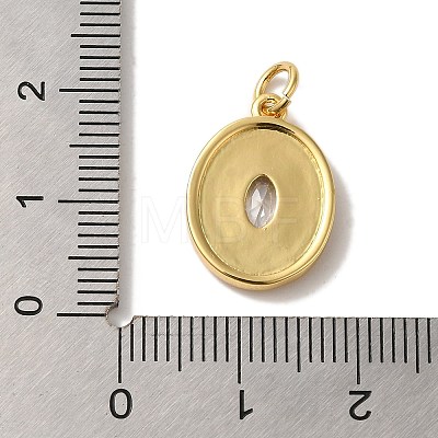 Rack Plating Brass Micro Pave Cubic Zirconia Pendant KK-U027-37G-1