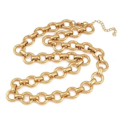 13MM 304 Stainless Steel Ring Link Chain Necklaces NJEW-Z105-03G-1