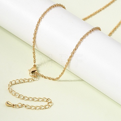 1MM Brass Rope Chain Necklaces NJEW-L013-11G-1