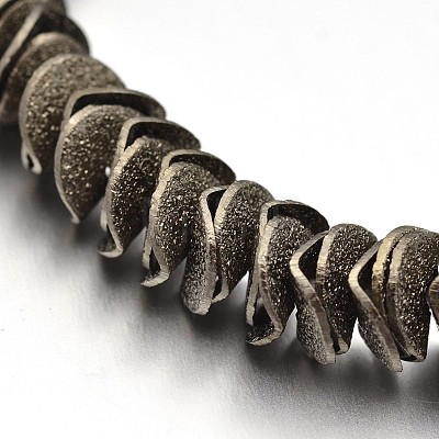 Brass Textured Beads Stretch Bracelets X-BJEW-D318-1