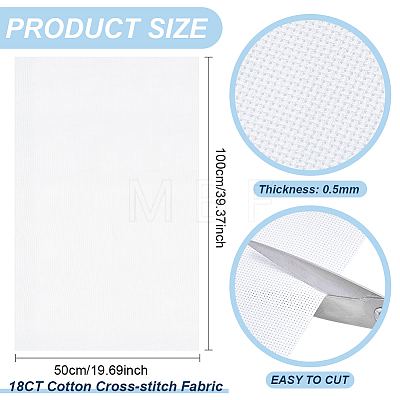 18CT Cotton Cross-stitch Fabric DIY-WH0021-13C-1