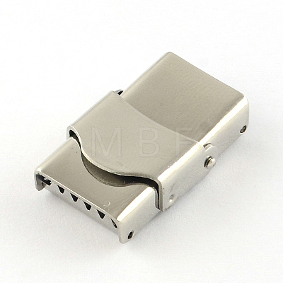 Smooth Surface 201 Stainless Steel Watch Band Clasps STAS-R063-79-1