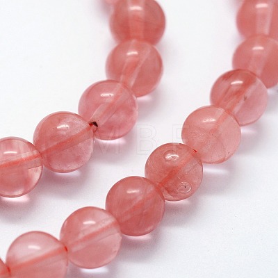 Cherry Quartz Glass Beads Strands X-G-I199-28-8mm-1