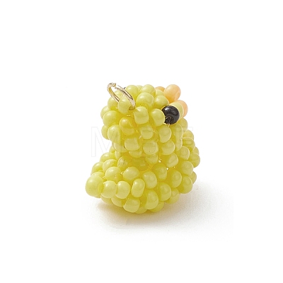 Glass Seed Beaded Duck Charms PALLOY-MZ01133-1