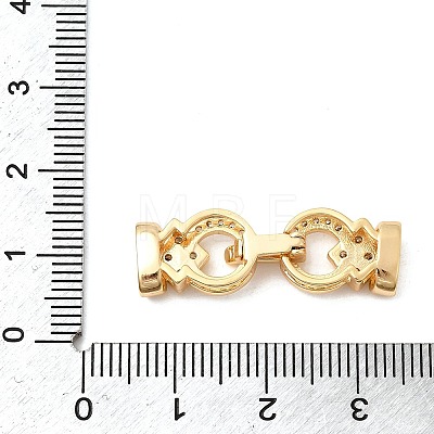 Brass Micro Pave Clear Cubic Zirconia Fold Over Clasps KK-B189-03G-1