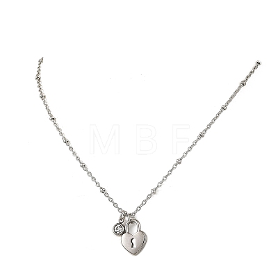 2Pcs 2 Styles 304 Stainless Steel Pendant Satellite Chain Necklaces NJEW-JN06495-02-1