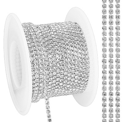 Glass Rhinestone Cup Chains LCHA-WH0004-02B-1