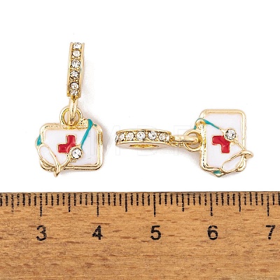 Rack Plating Alloy Crystal Rhinestone European Dangle Charms FIND-C055-24G-1