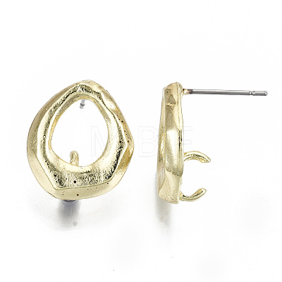 Rack Plating Alloy Stud Earring Findings PALLOY-N155-64-NR-1