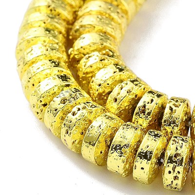 Electroplated Natural Lava Rock Beads Strands G-H303-A01-G-1
