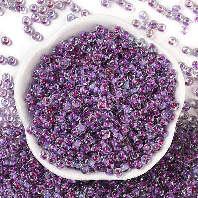 Transparent Inside Colours Glass Seed Beads SEED-A032-04T-1