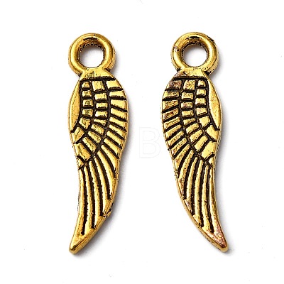 Tibetan Style Alloy Wing Charms TIBEP-3344-AG-RS-1