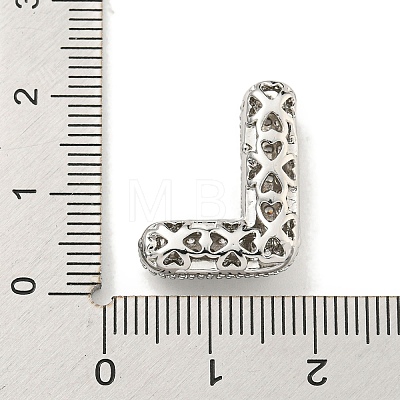 Platinum Plated Brass Micro Pave Cubic Zirconia Pendants KK-L073-001P-L-1