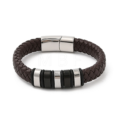 Braided Leather Cord Bracelets for Men BJEW-Z081-11P-02-1