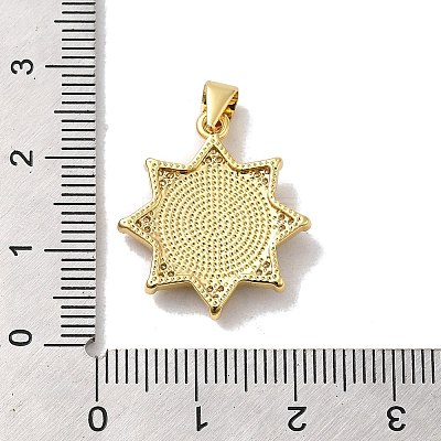 Rack Plating Brass Micro Pave Cubic Zirconia with Synthetic Opal Pendants KK-D088-10G-1