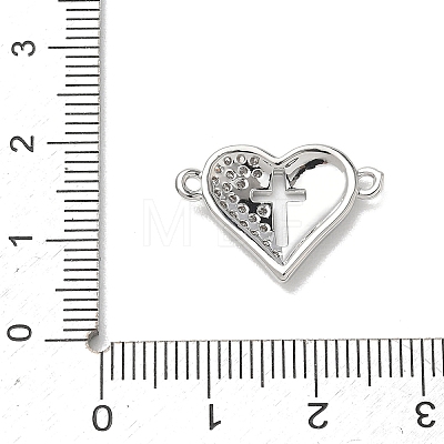 Brass Micro Pave Clear Cubic Zirconia Connector Charms KK-E796-05P-1