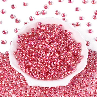 FGB Inside Colours Transparent Glass Seed Beads SEED-T009-01E-1