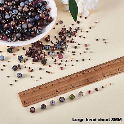 2 Bag Glass Round Beads Set JX547L-1