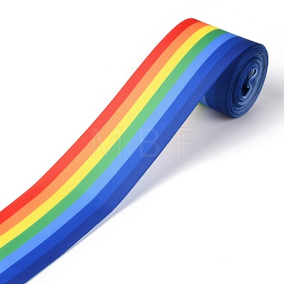 Rainbow Polyester Ribbon OCOR-G008-02-1