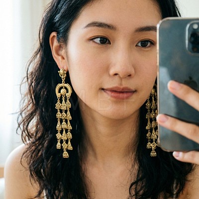 Geometric Alloy Chandelier Earrings for Women WG4494D-02-1