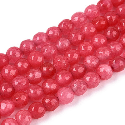 Dyed Natural White Jade Beads Strands G-T139-4mm-60-07-1