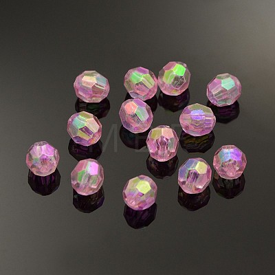 Eco-Friendly Transparent Acrylic Beads TACR-PL642-8mm-10-1